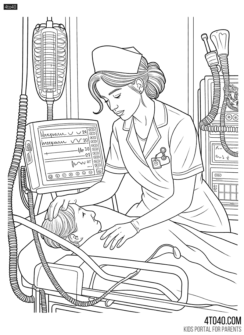 Nurse Coloring Pages for Adults