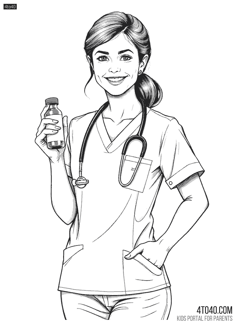 Nurse Drawing For Coloring