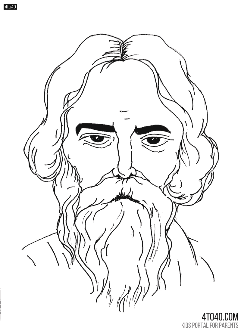 Rabindranath Tagore coloring book for children