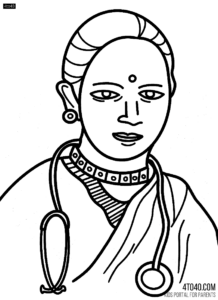 Anandi Bai Joshi Coloring Page