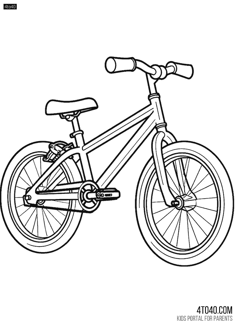 Cycle Coloring Page For Beginners