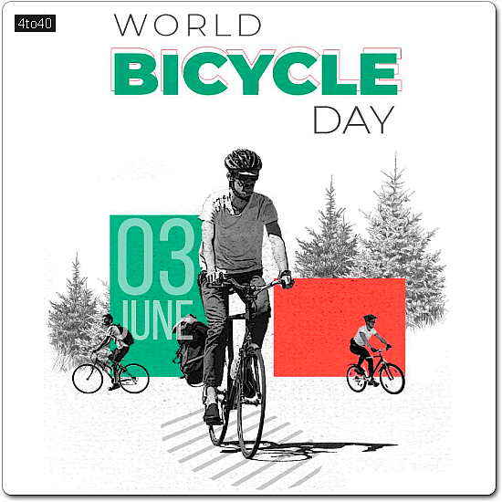 Happy World Bicycle Day Greeting Card For Social Media
