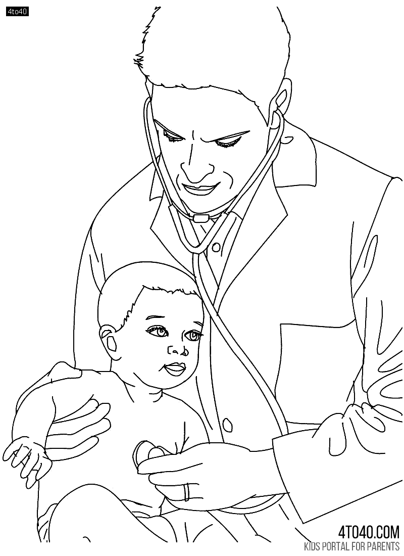 Paediatrician coloring page For Adults and Teens