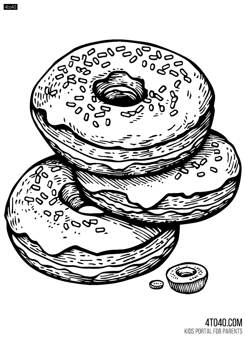 Three donuts stacked on top of each other