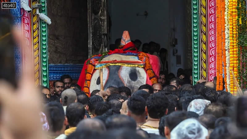 A view of the 'Pahandi' of the Lord Jagannath during the 149th Lord Jagannath Rath Yatra, in Puri