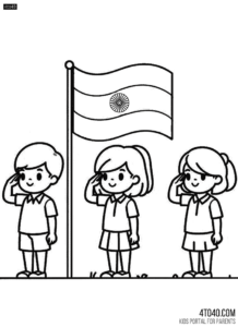 Jhanda Ooncha Rahe Hamara Coloring Sheet For School Children