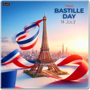 "Vive la France ! Joyeux 14 juillet !" (Long live France! Happy July 14th!)