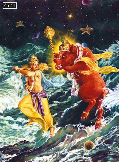 Varahadeva is the third avatar of Lord Vishnu, manifesting as a gigantic boar to rescue Mother Earth