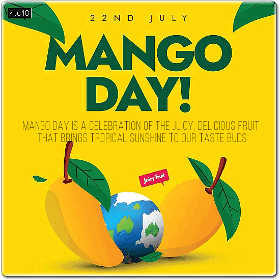 Mango day celebration greeting card for social media