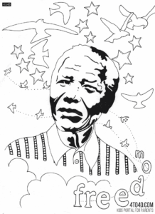 Nelson Rolihlahla Mandela Free Coloring Sheet For Students