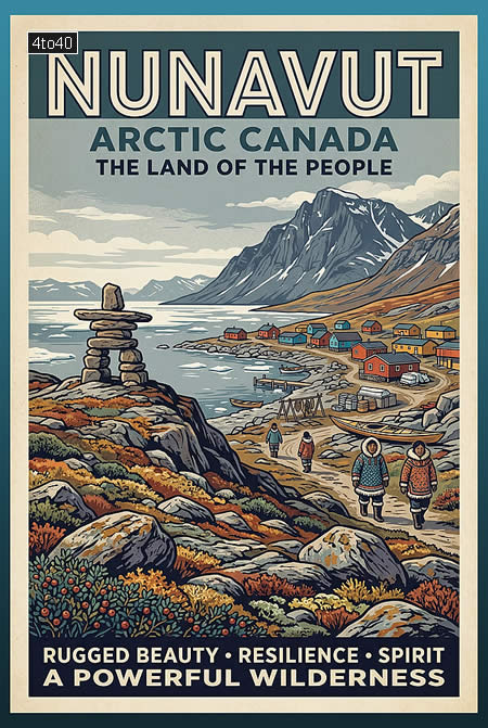 Retro Nunavut Arctic Poster