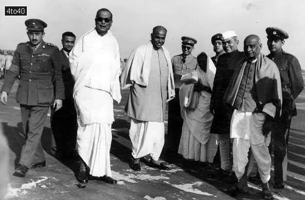 Syama Prasad Mookerjee with Dr Bidhan Chandra Roy, Dr Kailash Nath Katju and Sardar Patel