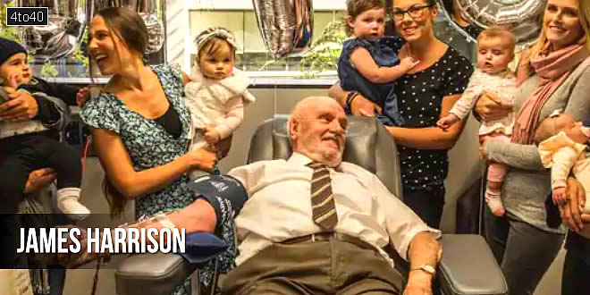 When Harrison went to donate blood for the last time at the age of 81, many mothers came with their children to thank him.