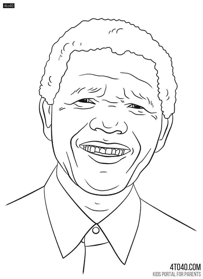 Explore Nelson mandela coloring page