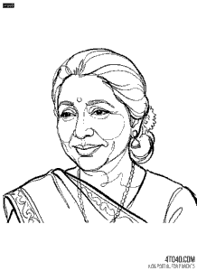 Asha Bhosle greatest playback singers coloring page