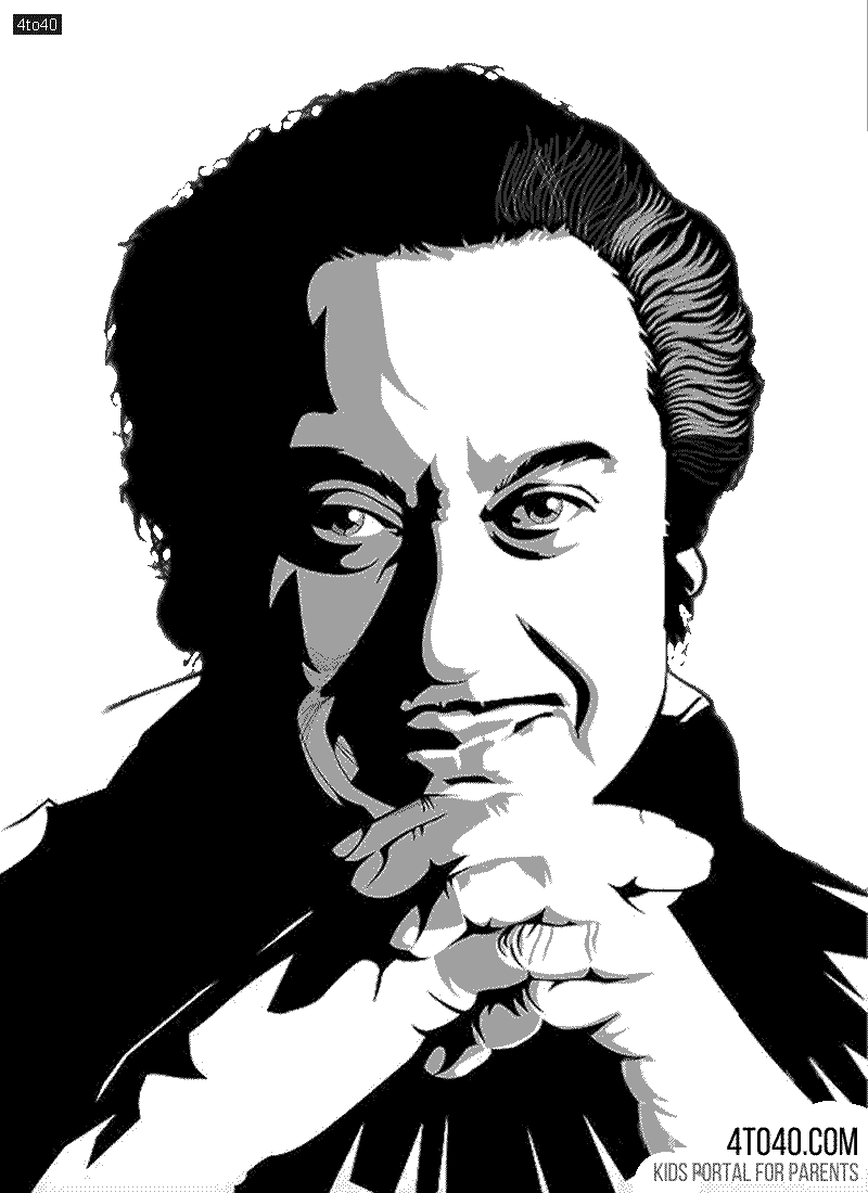 ORIGINAL ROCKSTAR: KISHORE KUMAR Coloring Sheet to Teens and Adults