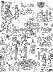 Onam Printable Coloring Pages for Adults and Teens