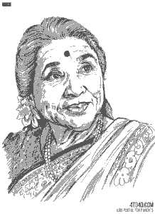 Asha Bhosle Bollywood playback singer coloring page