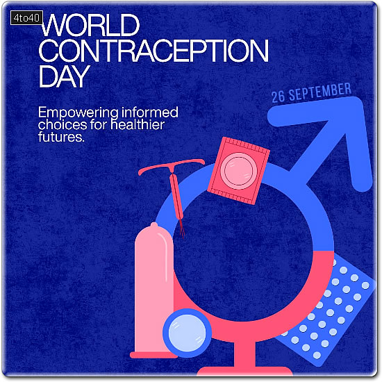 Blue Pink and White World Contraception Day Greeting Card