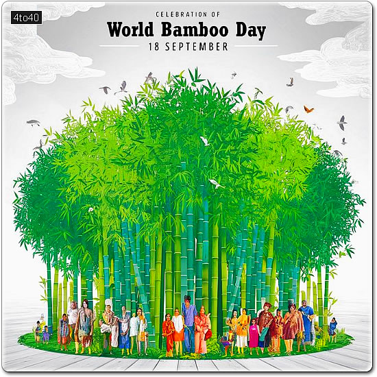 Happy World Bamboo Day greeting card