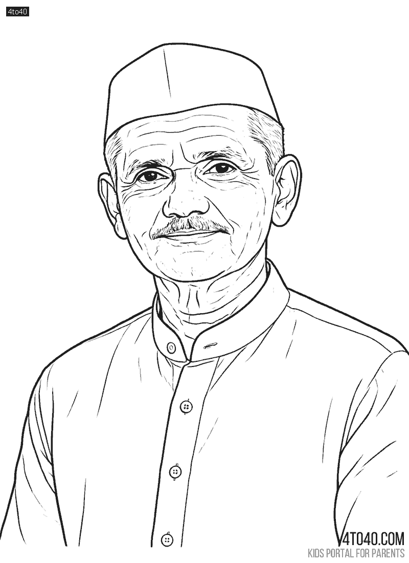 Lal Bahadur Shastri Coloring Page for Students