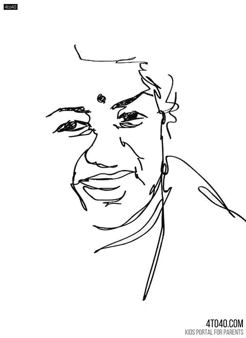 Lata Mangeshkar Line art