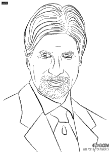 Amitabh Bachchan Coloring Page For Brginners