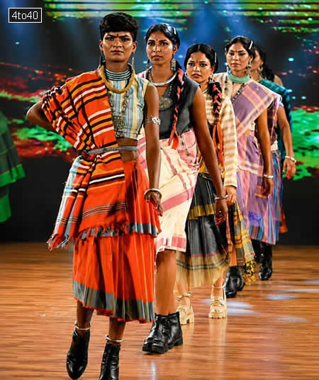Former Naxal women walk the ramp in traditional handloom outfits