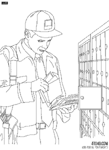 Postman coloring page