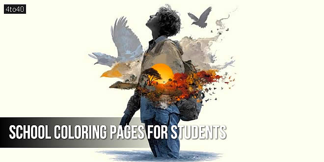School Coloring Pages for Students, Teens and Adults